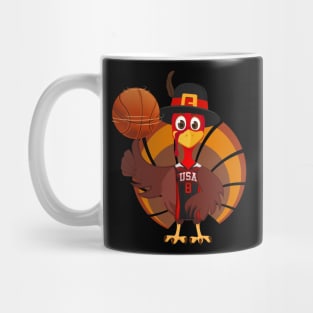 Funny Basketball Turkey Thanksgiving Mug